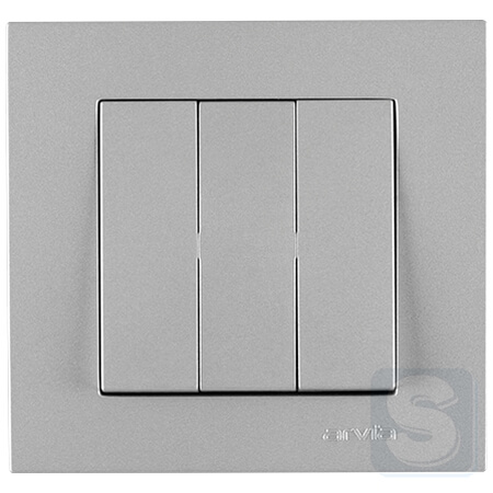 Вимикач триклавішний Arvia Electric KAREN Срібло (20 03 2000 254)